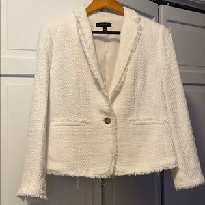 Ann Taylor white Tweed blazer